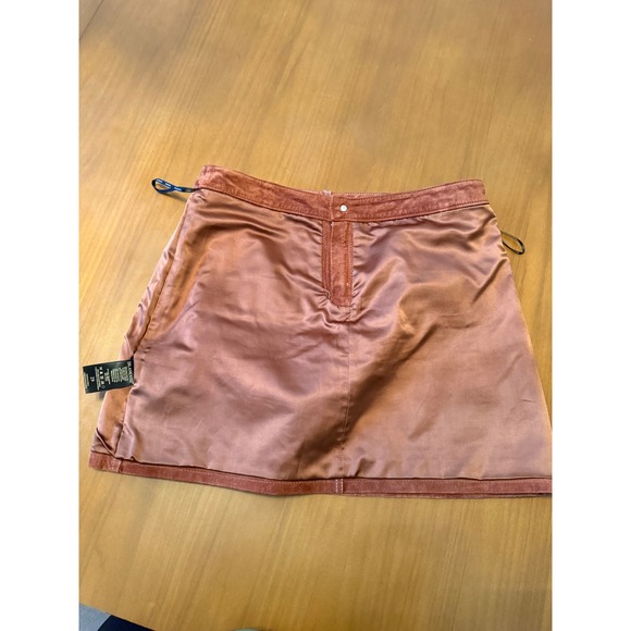 BLANKNYC Leather Mini Skirt‎ Copper Bronze Pockets A Line Casual Fashion - Picture 4 of 7